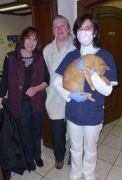 Johanna Büchling (1. Vorsitzende der Guxhagener Katzenhilfe), Tanja Walter und Tierärztin Regina Korthaus (v.l.). Foto: nh