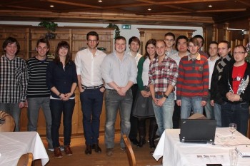 Teilnehmer der Juso-Unterbezirkskonferenz im Parkhotel – Bürgerhaus Borken mit dem Vorsitzenden Simon Reichhold (5. v. l.). Foto: nh