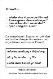 Das Werbeplakat für die Kirmesteamgründung. Grafik: nh