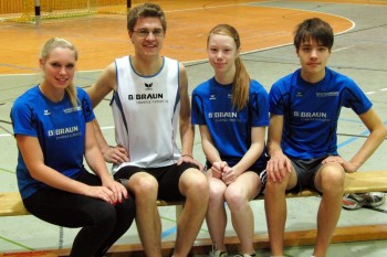 Sie setzten sich im Läufer-Dreikampf durch: Karolin Siebert, Tobias Stang, Kim Hagemann und Christian Schulz (v.l.). Foto: Alwin J. Wagner