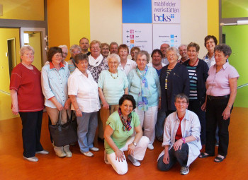 Die Vertreterinnen der Arbeitsgemeinschaft Sozialdemokratischer Frauen (ASF) in den Räumlichkeiten der Malsfelder Werkstätten. Foto: nh