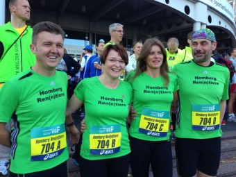 Die Staffel der Homberg Ren(n)tiere beim Frankfurt Marathon. Foto: nh