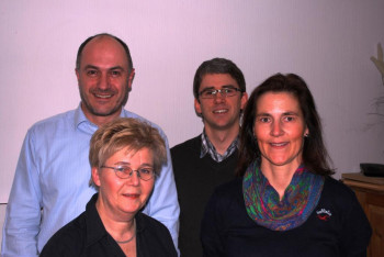 Michael Leib (1. Vorsitzender), Karin Peter (2. Vorsitzende), Philipp Peter (Schriftführer) und Ute Gluth (Kassiererin) (v.l.). Foto: nh fwo140214