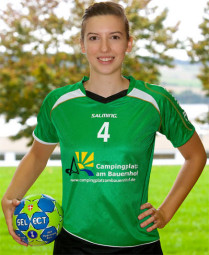 Janina Friedrich, Jahrgang 1998, sie wohnt in Albshausen und spielt für Grün-Weiß in der A-Jugend und dem Juniorteam. Foto: nh Janina Friedrich, Jahrgang 1998, sie wohnt in Albshausen und spielt für Grün-Weiß in der A-Jugend und dem Juniorteam. Foto: nh