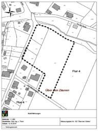 Die Abgrenzung Bebauungsplanes Nr. 102 „Über den Gärten“. Quelle: Stadt Melsungen