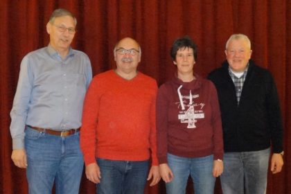 Der Vorstand der Knüllwaldmusikaten: Berthold Preßler, Frank Schmidt, Anja Eckel und Hans Michelbach (v.l.). Foto: nh