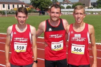 Die Melsunger Männer mit Moritz Knaust, Christof Möller und Lorenz Funck liefen über 3x1000 Meter 8.26 Minuten und belegten damit Rang acht. Foto: nh