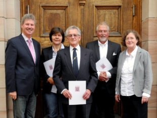 Von links: Bürgermeister Klemens Olbrich, Heike Schreiner, Heinz Schorm, Peter Jöckel, Dr. Gudrun Labenski. Foto: nh