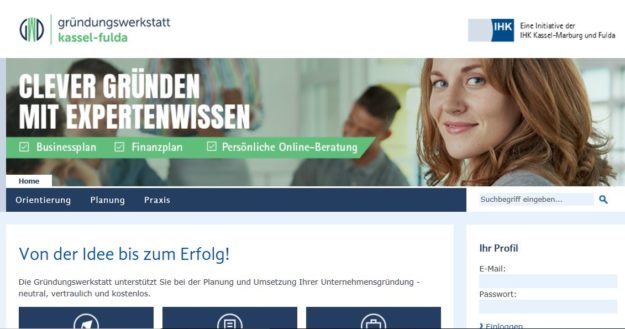 Von der Idee bis zum Erfolg. Die Homepage der Gründungswerkstatt hält zahllose nützliche Tipps bereit. Screenshot: nh