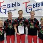 Die Mannschaft LK 1, v. li.: Moses Zeidler, Paul Bartling, Jonathan Freiboth, Daniel Brandt und Jonathan Feilcke. Foto: nh