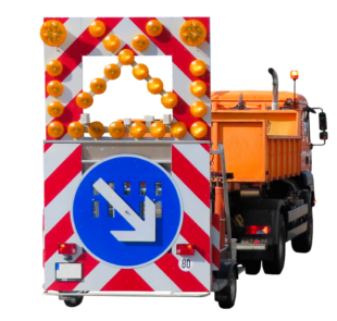 Baustellenfahrzeug mit Sperranhänger. Foto: Gerhard Gellinger | Pixabay