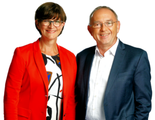 Die neue Doppelspitze im Parteivorsitz der SPD: Saskia Eskens und Norbert Walter-Borjans. Foto: ©Werner Schüring