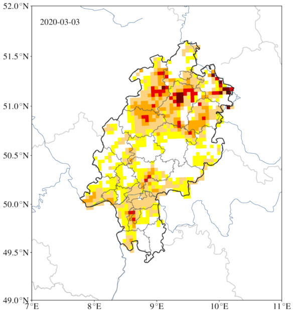 Dürrekarte Hessen. Repro: nh