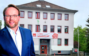 Timon Gremmels erklärt namens der SPD Nordhessen die Solidarität zu den Gewerkschaften mit ihren Aktionen zum 1. Mai. Fotomontage: gsk