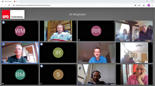 Der typische Bildschirm einer Video-Konferenz. Nach diesem Muster trifft sich die Gudensberger SPD auch zu ihren Partei-Sitzungen. Foto: SPD
