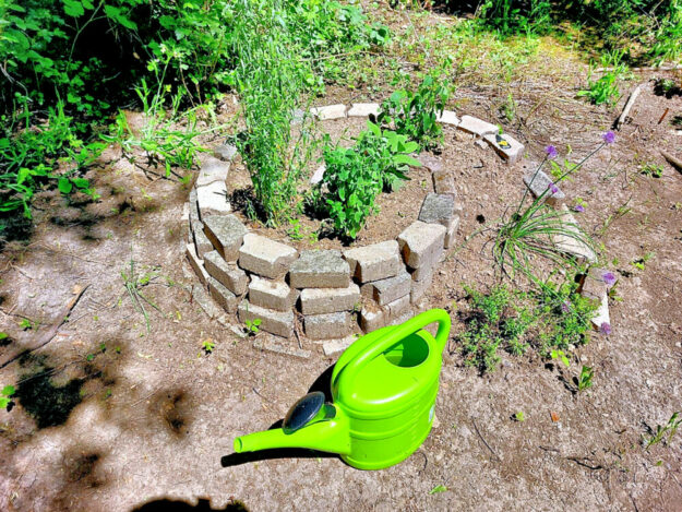 Die kleine Kräuterspirale soll für gesunde Kräuter sorgen. Foto: Uwe Dittmer