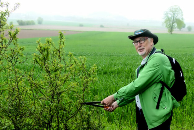 Werner Wunsch macht für die Wanderer den Weg und die Aussicht frei. Foto: nh