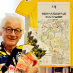 Udo Schäfer von der Zweiradgemeinschaft Kassel wirbt für die diesjährige Reinhardswaldrundfahrt. Foto: ZG Kassel