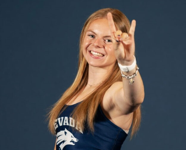 Vivian Groppe überzeugte im Wolf Pack-Team Nevada mit ihrem Einstand in die Freiluftsaison der Leichtathleten. Foto: Andressa Cholodovskis | Nevada Athletics