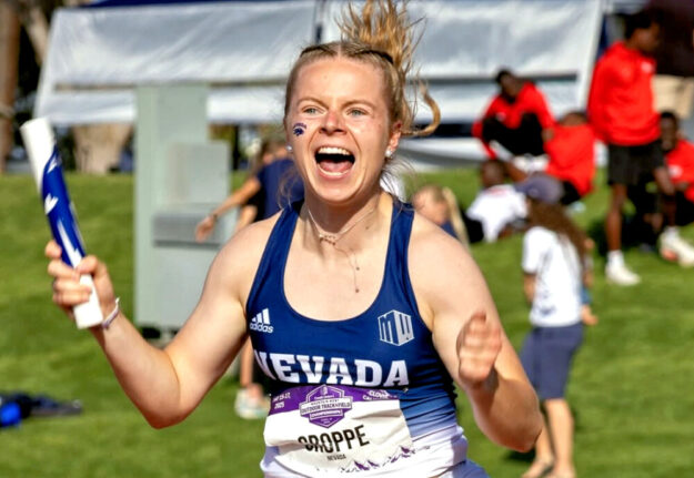 Pure Freude herrschte bei Vivian Groppe, als sie als Schlussläuferin über 4 x 100 m ihren dritten Platz behaupten konnte. Foto: N.N. | pm, Alwin Wagner
