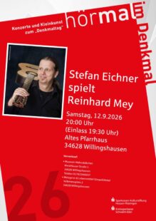 Eichner spielt Mey bei »hör mal im Denkmal« im Alten Pfarrhaus in Willingshausen. Foto: Matthias.kPhotography | Sparkassen-Kulturstiftung